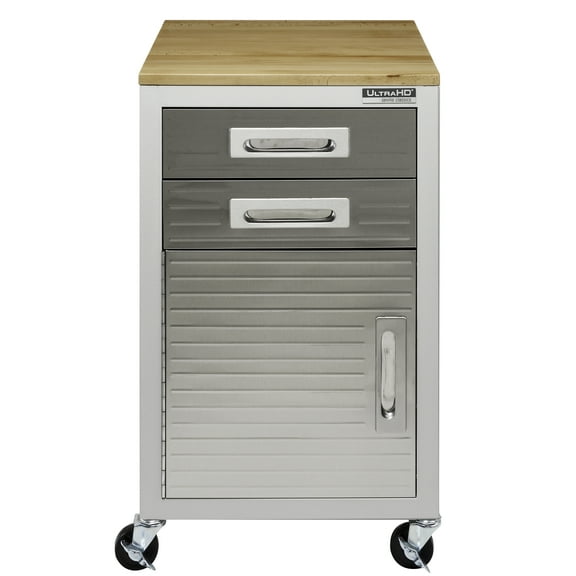 Seville Classics ULTRAHD® 2-Drawer Rolling Steel File Cabinet, Granite Gray