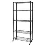 Seville Classics UltraDurable  5-Tier NSF Steel Wire Shelving, 36" W x 14" D, Black