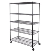 Seville Classics UltraDurable  5-Tier NSF Steel Wire Shelving, 48" W x 24" D, Black