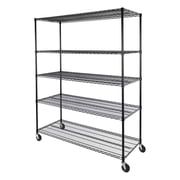 Seville Classics UltraDurable  5-Tier NSF Steel Wire Shelving, 60" W x 24" D, Black