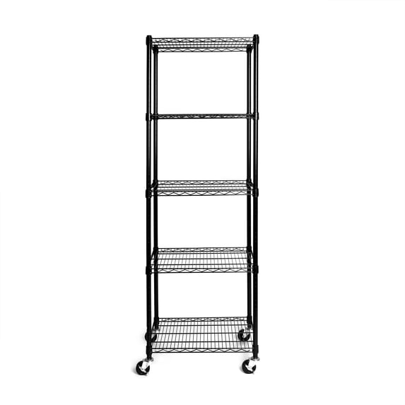 Seville Classics UltraDurable® 5-Tier NSF Steel Wire Shelving, 24" W x 18" D, Black
