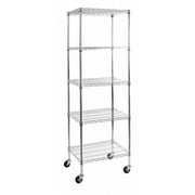 Seville Classics UltraDurable  5-Tier NSF Steel Wire Shelving, 24" W x 18" D, Plated Steel