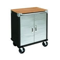 thumbnail image 1 of Seville Classics UltraHD Lockable 2-Door Rolling Storage Cabinet, Graphite, 28" W x 18" D x 34.5" H (21.1" D with Handle Bars), 1 of 6