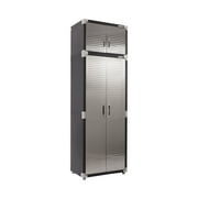 Seville Classics UltraHD 2-Piece Heavy Duty Mega Solid Steel Metal 2-Door Lockable Stacker Wall Storage Cabinet Set , 30 W x 18 D x 90.5 H, Graphite