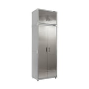 Seville Classics UltraHD 2-Piece Heavy Duty Mega Solid Steel Metal 2-Door Lockable Stacker Wall Storage, Cabinet Set, Graphite, 30 W x 18 D x 90.5 H