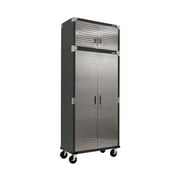 Seville Classics UltraHD 2-Piece Heavy Duty Mega Solid Steel Metal 2-Door Lockable Stacker Wall Storage Cabinet Set Organizer for Garage, Office, Classroom, 36 W x 18 D x 90.5 H, Graphite