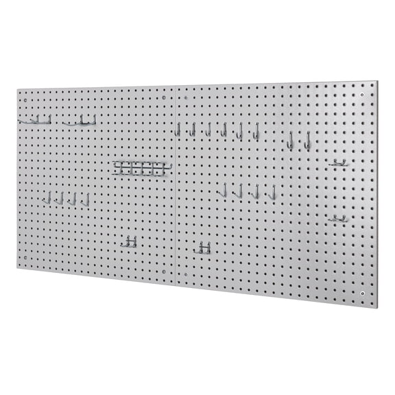 Seville Classics UltraHD® 2-Piece Pegboard Set w/ 23 Piece Hook Assortment, 24" W x 24" D, Granite