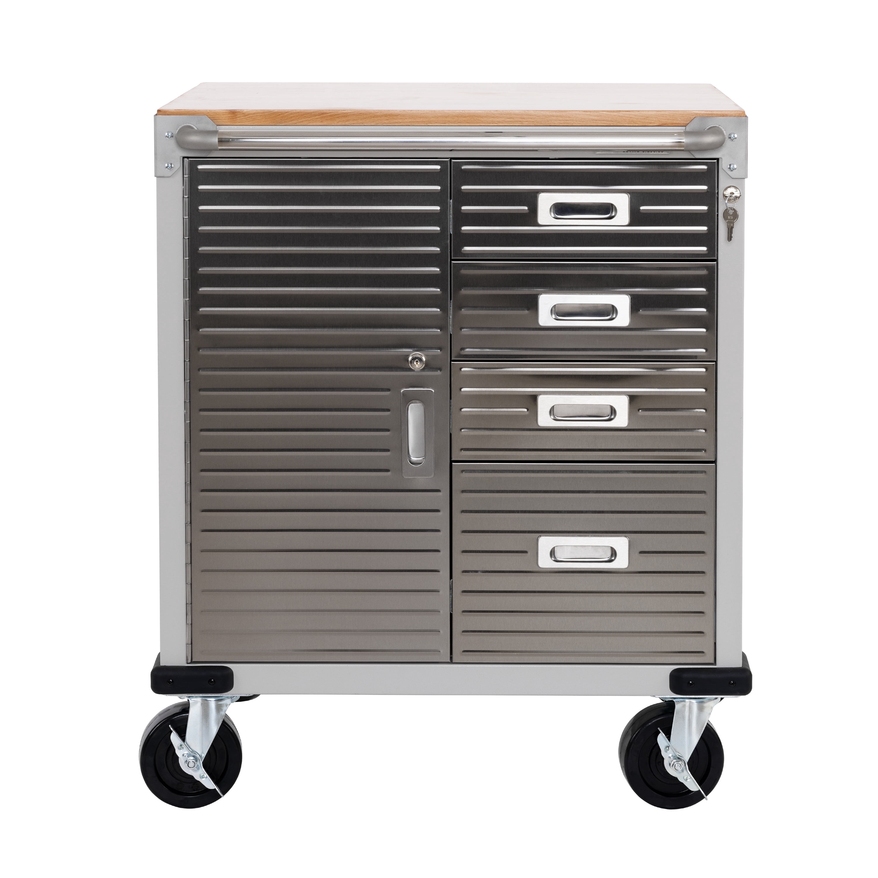 Seville Classics UltraHD 4Drawer Rolling Storage with Key Lock