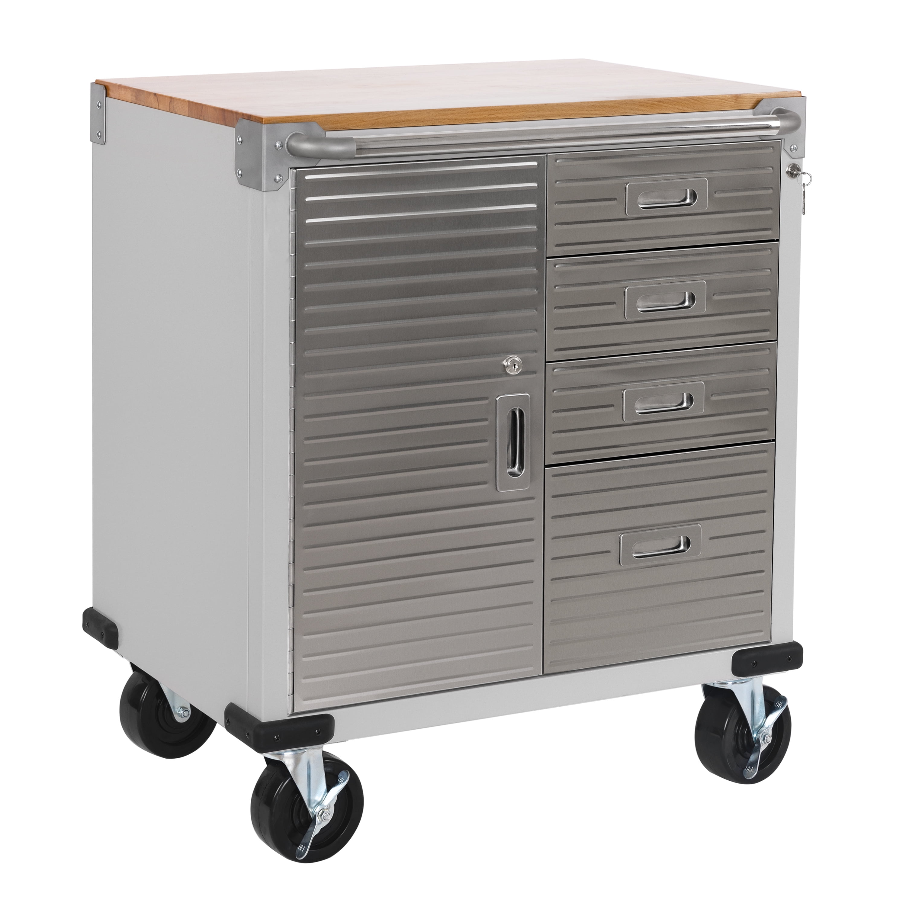 LOKIN’　ROLL Seville Classics UltraHD Metal 4-Drawer Rolling Storage