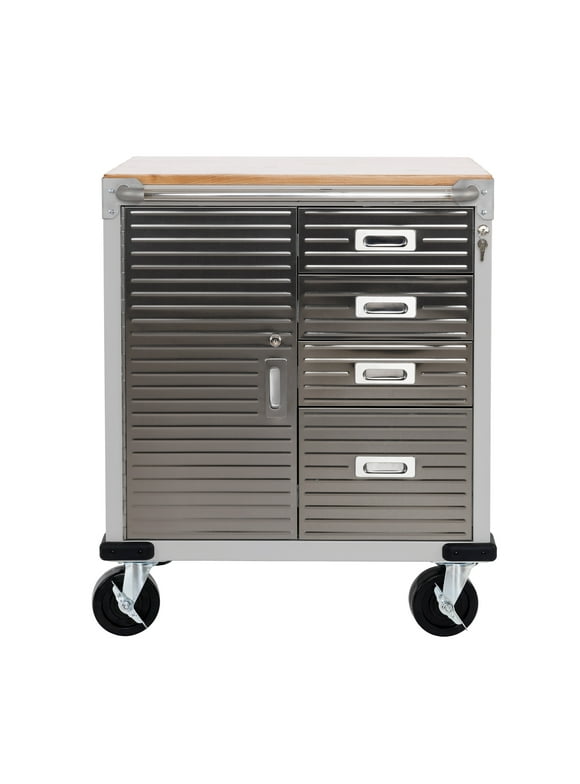 Seville Classics UltraHD 4-Drawer Rolling Storage Cabinet with Key Lock