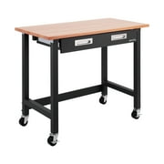 Seville Classics Heavy-Duty Wood Top Workbench with Drawer on Wheels