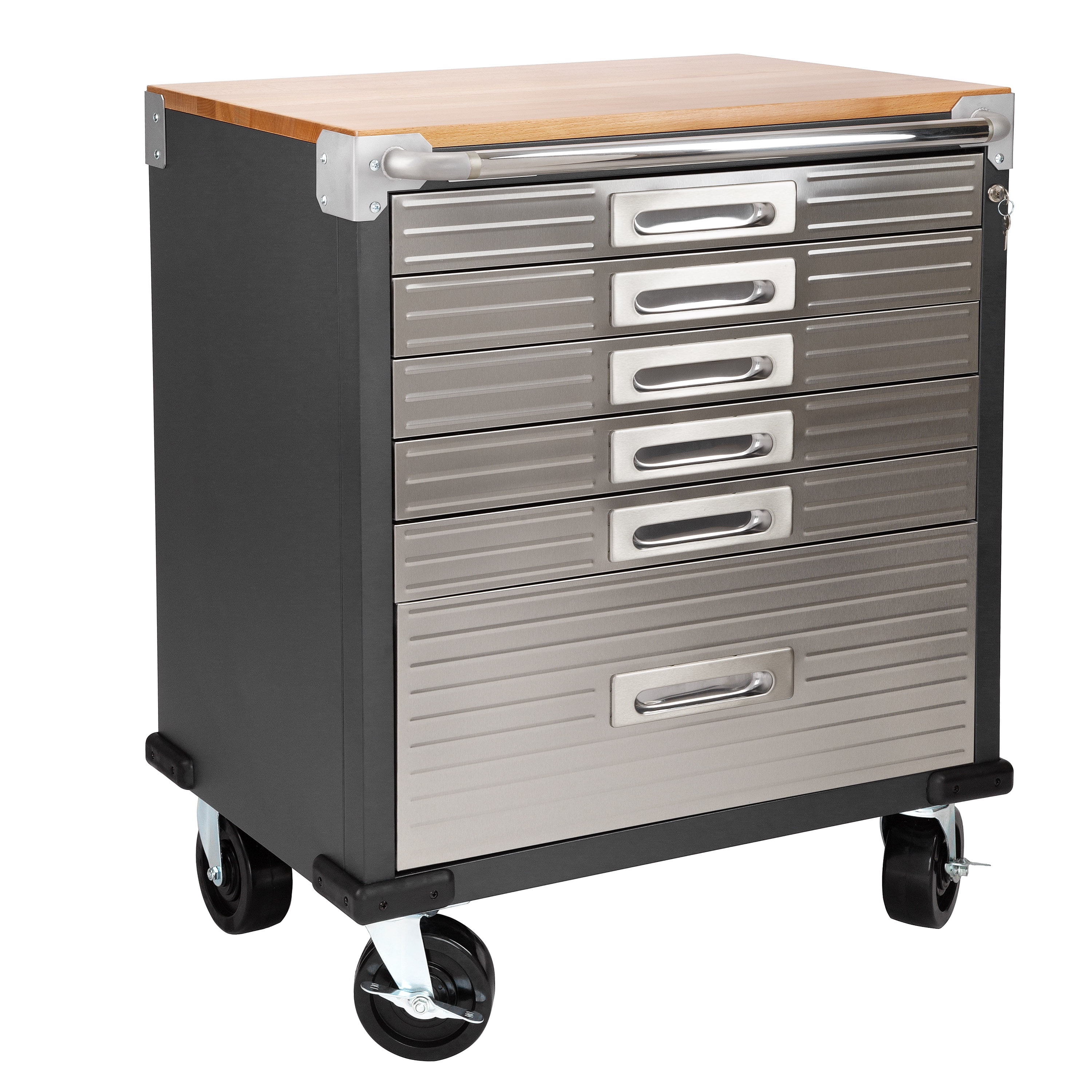 Seville Classics UltraHD 6Drawer Rolling Lockable Storage Small 28" Wx 18" D x 34.5" H
