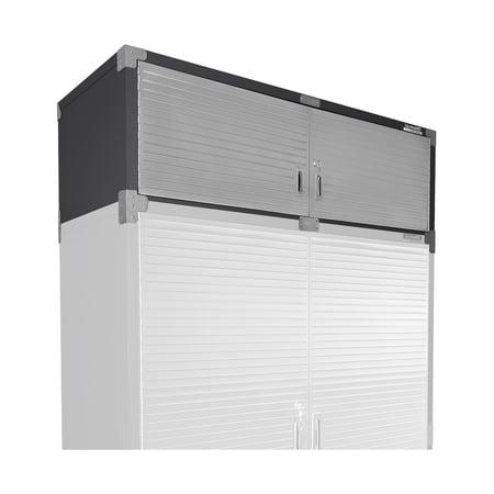 Seville Classics UltraHD® Stacking Top Steel Body Lockable Storage Cabinet Organizer Shelving Unit, 60" W x 24" D x 18.5" H, Graphite