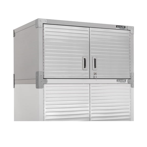 Seville Classics UltraHD® Stacking Top Steel Body Lockable Storage Cabinet Organizer Shelving Unit, 36" W x 24" D x 18.5" H, Granite