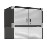 Seville Classics UltraHD® Stacking Top Steel Body Lockable Storage Cabinet Organizer Shelving Unit, 36" W x 24" D x 18.5" H, Graphite