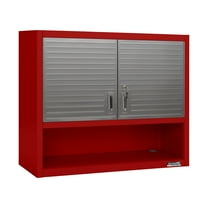 Seville Classics UltraHD Double Wall Cabinets with Open Shelf, Red