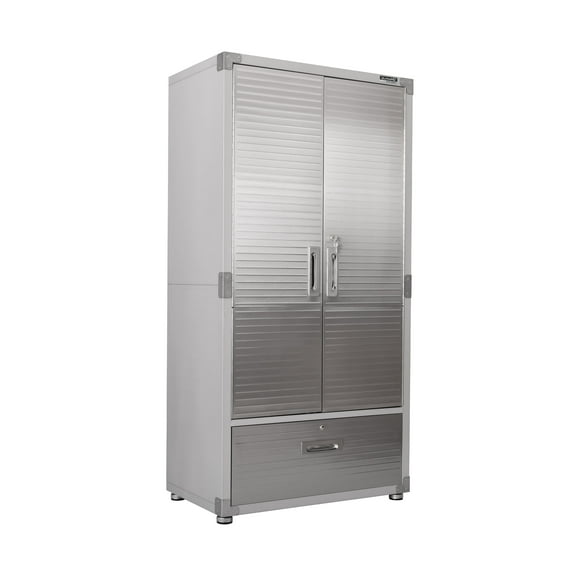 Seville Classics UltraHD French Door Storage Cabinet with Drawer, 36" W x 18" D x 72" H