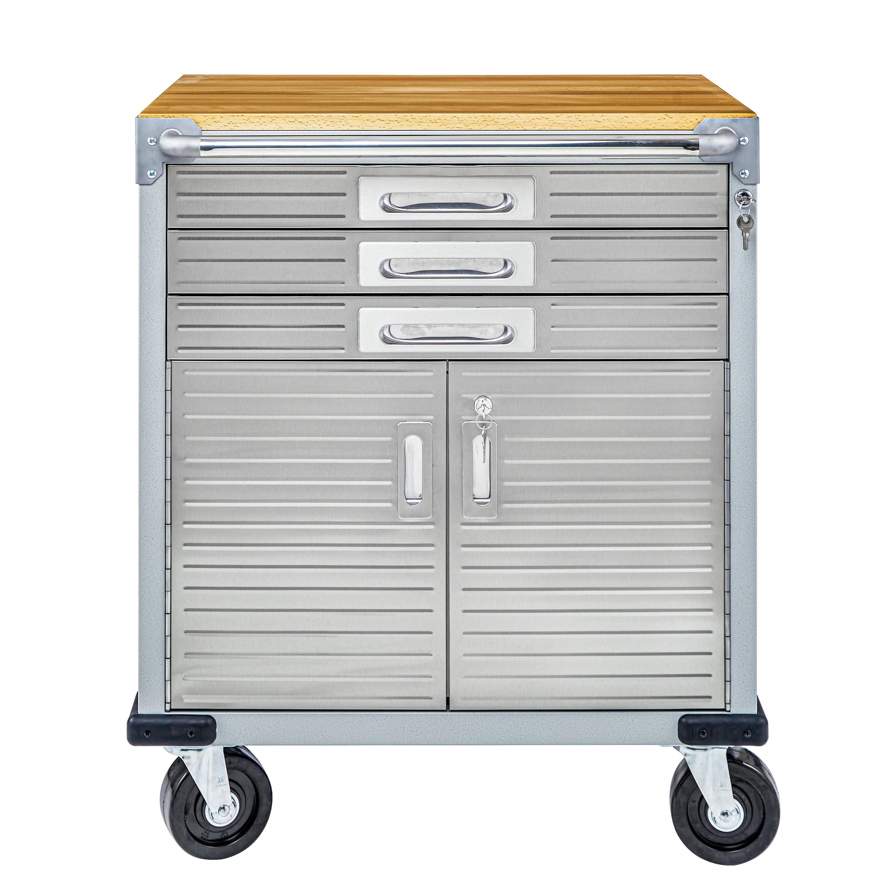 Seville Classics UltraHD Rolling 2Door Storage with Key Lock