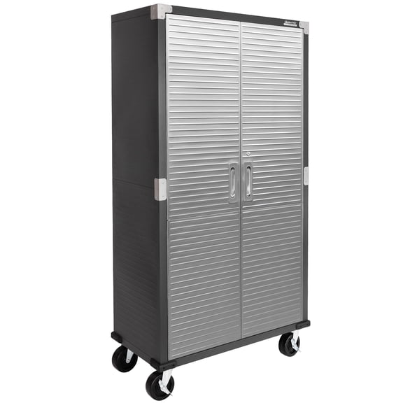 Seville Classics UltraHD® Rolling Storage Cabinet, 36" W x 18" D x 72" H, Graphite