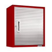 Seville Classics UltraHD  Solid Steel Lockable Metal Storage Wall Cabinet Organizer, w/ Adjustable Shelf, 24" W x 12" D x 28" H, Red