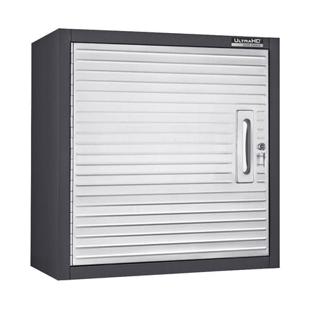 Seville Classics UltraHD Solid Steel Lockable Wall Cabinet Organizer, w/ Adjustable Shelf, Graphite, 24" W x 12" D x 24" H