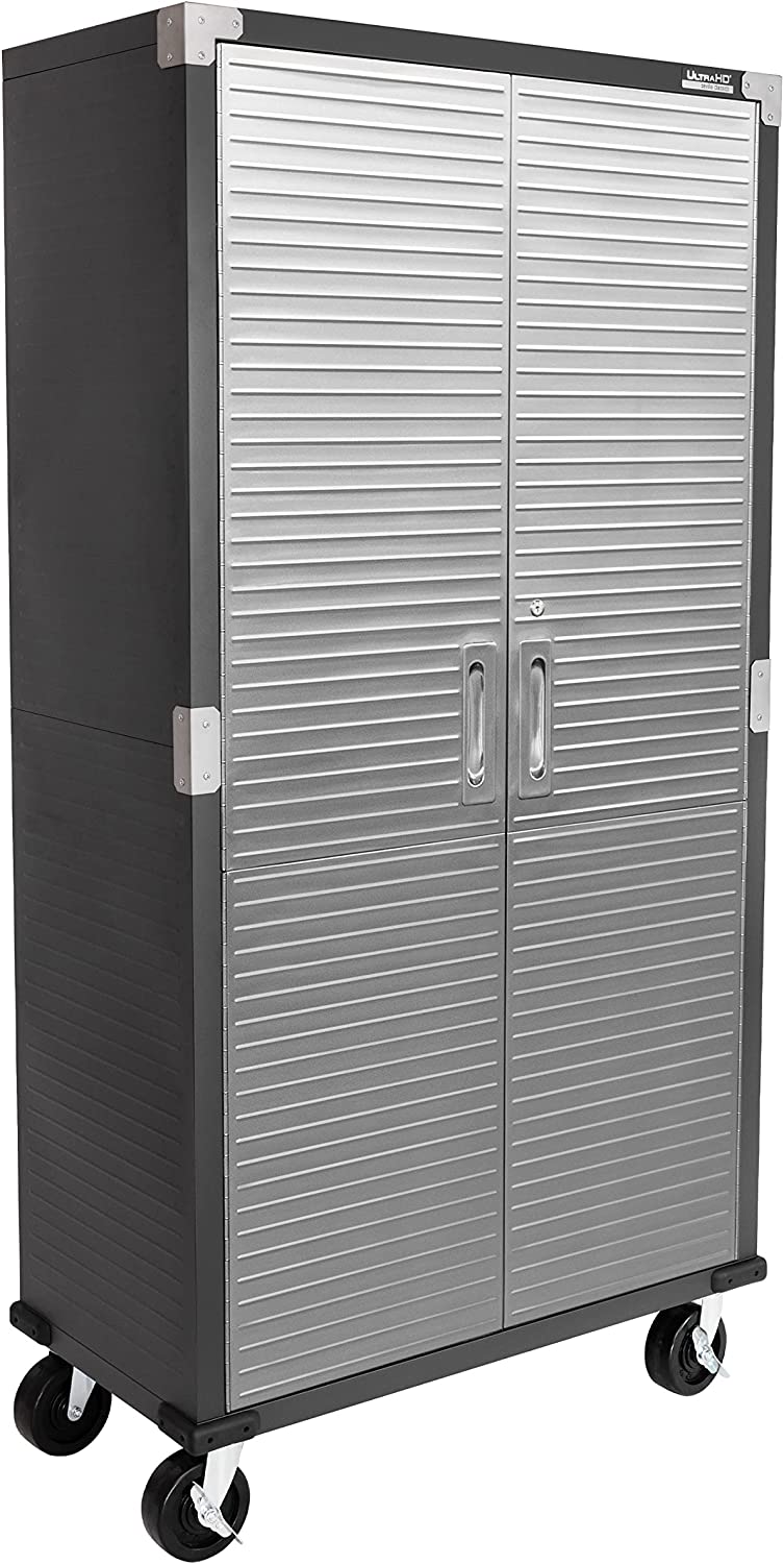 Seville Classics UltraHD Solid Steel Rolling Lockable Metal Storage