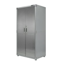 Seville Classics UltraHD Steel 2-Door Lockable Garage Storage Cabinet, 36 x 24 x 72, Granite Gray