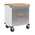 thumbnail image 1 of Seville Classics UltraHD® Steel Body Lockable 2-Door Rolling Storage Filing Cabinet Organizer Locker, 28" W x 18" D x 34.5" H (21.1" D with handle bars), White, 1 of 4