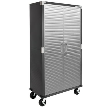 Seville Classics UltraHD Steel Body Lockable Storage Filing Cabinet Organizer Locker Shelving Unit 36" W x 18" D x 72" H, Satin Graphite