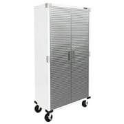 Seville Classics UltraHD  Rolling Storage Cabinet, 36" W x 18" D x 72" H, White