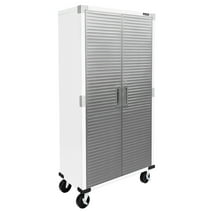Seville Classics UltraHD Steel Body Lockable Storage Filing Cabinet Organizer Locker Shelving Unit 36" W x 18" D x 72" H, White