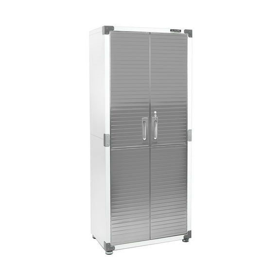 Seville Classics UltraHD® Steel Body Lockable Storage Cabinet Organizer Locker Shelving Unit, White, 30" W x 18" D x 72" H