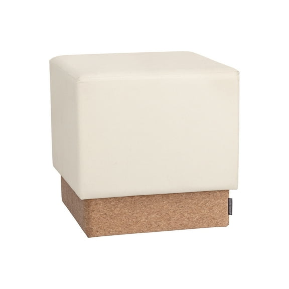 Seville Classics The Vineyard Collection Cork Storage Ottoman Cushioned Fabric, Padded Seat for Bedroom, Dorm, Loft, Living Room, Entryway, Hallway, Cream, 15" Cube