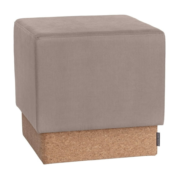 Seville Classics The Vineyard Collection Cork Storage Ottoman Cushioned Fabric, Padded Seat for Bedroom, Dorm, Loft, Living Room, Entryway, Hallway, Taupe, 15" Cube