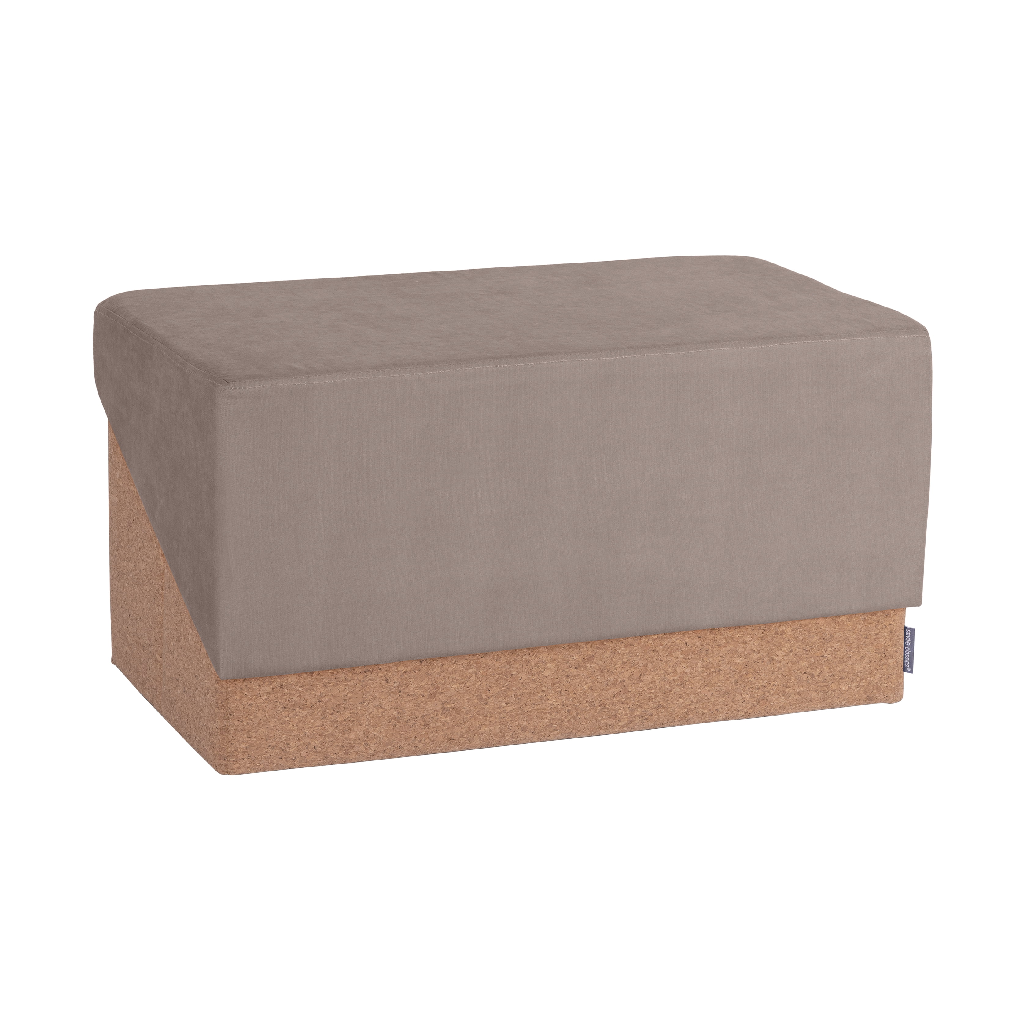 Seville Classics The Vineyard Collection Cork Storage Ottoman Cushioned Fabric, Padded Seat for Bedroom, Dorm, Loft, Living Room, Entryway, Hallway, Taupe, 30" Bench