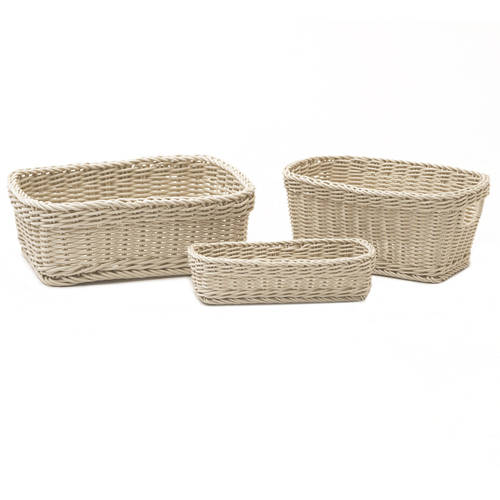 Seville Classics Woven Storage Baskets, 3Piece Set