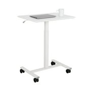 Seville Classics airLIFT  Height Adjustable Mobile Rolling Laptop Cart Desk, White