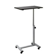 Seville Classics airLIFT  Height Adjustable Mobile Rolling Laptop Cart Desk w/ Wheels, Espresso