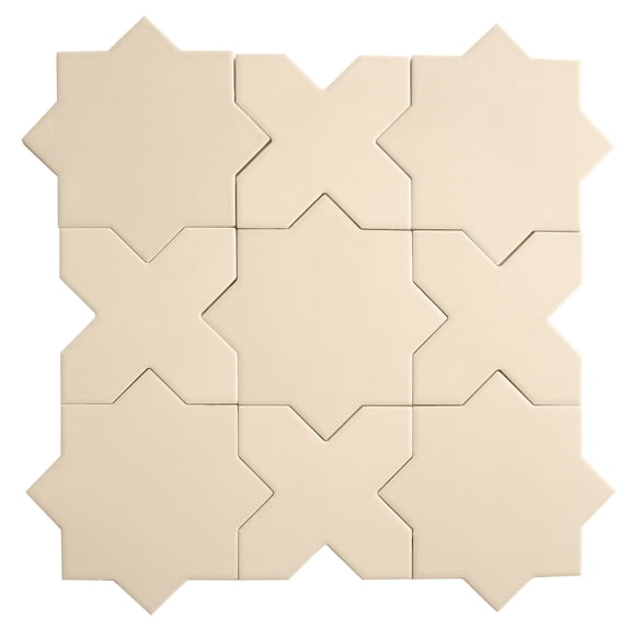 Seville Ecru Taupe 7" Star with 5" Cross Matte Porcelain Wall and Floor Tile (10.62 sq ft/case) - 68 Pack