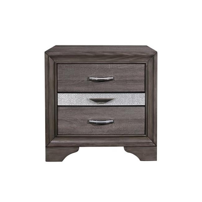 Elegant Grey 3-Drawer Nightstand with Jewelry Storage