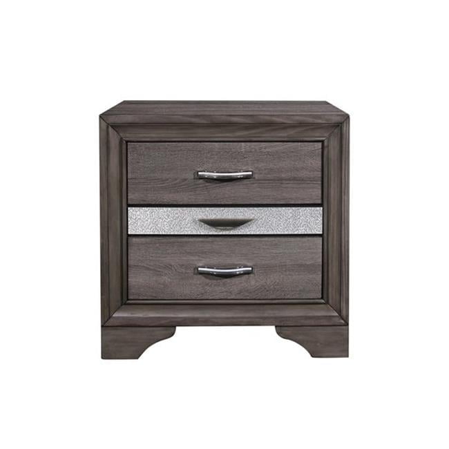 Elegant Grey 3-Drawer Nightstand with Jewelry Storage