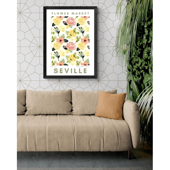 Seville Vintage Flower Market Poster, Floral Design, Botanical Range ...