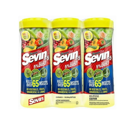 Garden Tech Sevin 5% Dust Insect Killer Shaker Bottle, 3 Pack