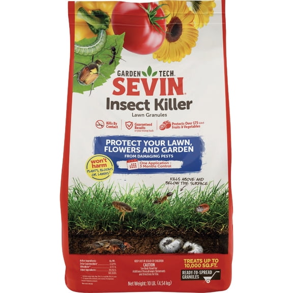 Sevin Lawn Insect Granules Insecticide - Outdoor Use, Ant Killer - 10 lbs