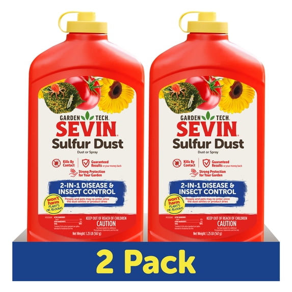 Sevin Sulfur Dust 2-in-1 Disease and Insect Killer, 1.25 lb (2 Pack)