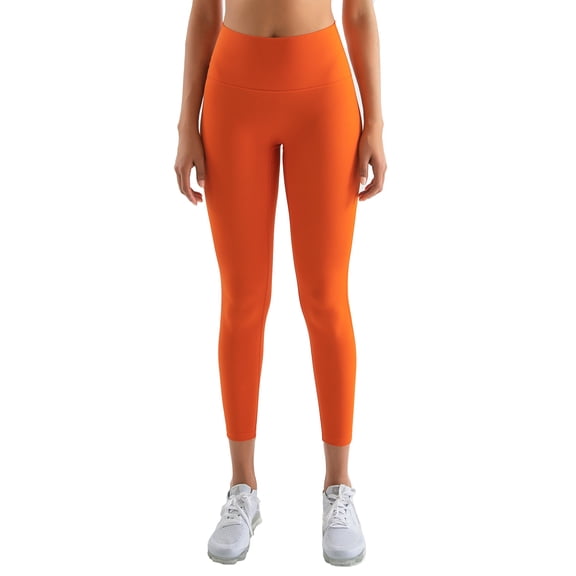Sevpuikl Women's High-Waisted Butt-Lifting Leggings with Tummy Control, Opaque, Elastic, Soft and Stretchy for Yoga and Running(Orange,S)