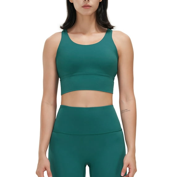 Sevpuikl Women's Seamless High Neck Padded Sport Bra V-Back Medium Support Athletic Tank Top Yoga Fitness workout Crop Tops