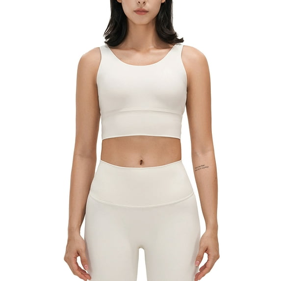 Sevpuikl Women's Seamless High Neck Padded Sport Bra V-Back Medium Support Athletic Tank Top Yoga Fitness workout Crop Tops