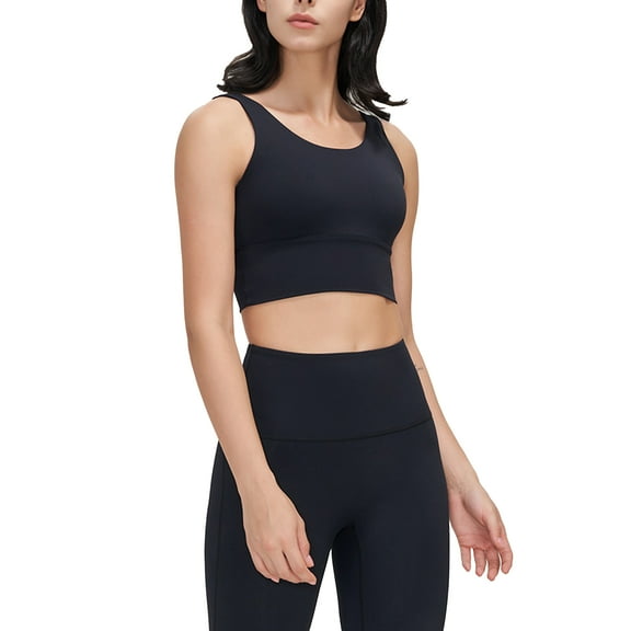 Sevpuikl Women's Seamless High Neck Padded Sport Bra V-Back Medium Support Athletic Tank Top Yoga Fitness workout Crop Tops