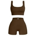 thumbnail image 1 of Sevpuikl Women's Seamless Yoga Tank Top High Waist Tummy Control Shorts 2 Pieces Set Solid Color for Workout Gym(Coffee,L), 1 of 6
